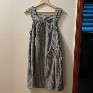 Universal thread blue grey striped linen blend shift dress
